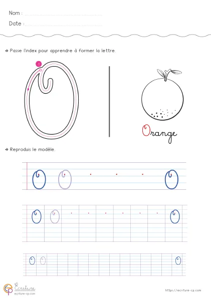 Observer la forme de la lettre O