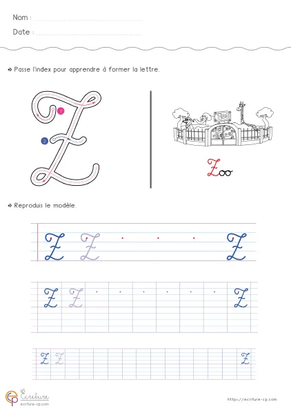 Observer la forme de la lettre Z