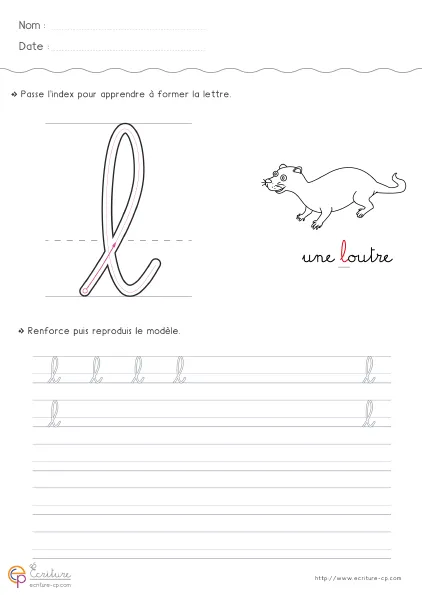 Aperçu : Écrire la lettre l