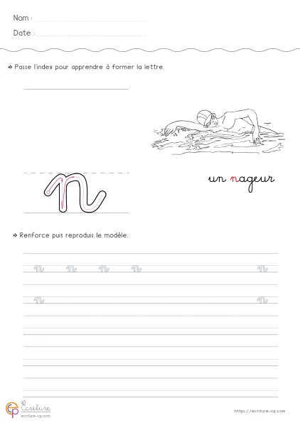 Aperçu : Écrire la lettre n