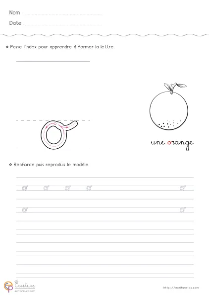 Aperçu : Écrire la lettre o