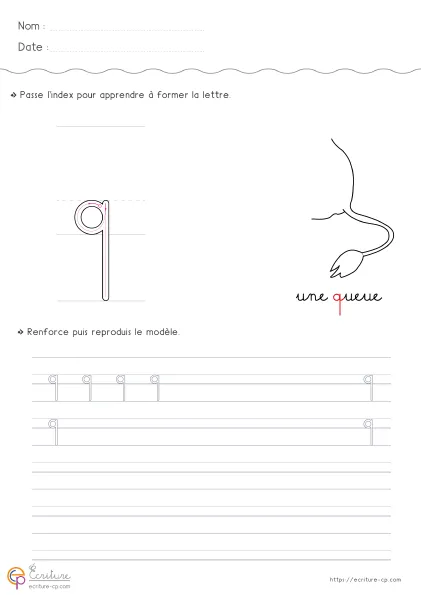 Aperçu : Écrire la lettre q
