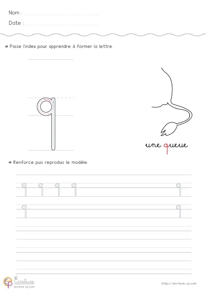 Aperçu : Écrire la lettre q