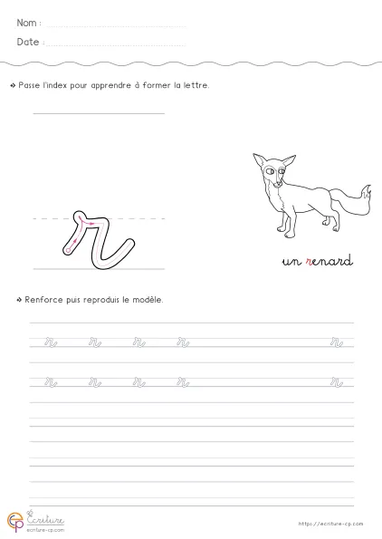 Aperçu : Écrire la lettre r
