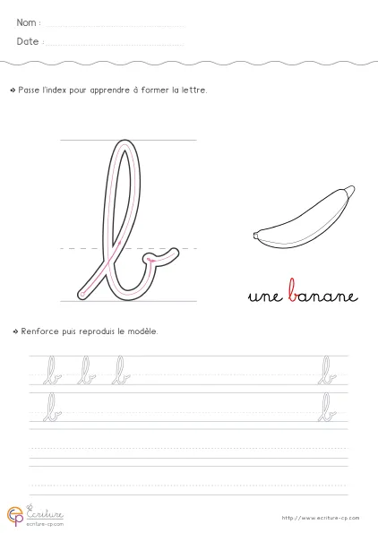 Aperçu : Écrire la lettre b