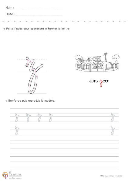 Aperçu : Écrire la lettre z