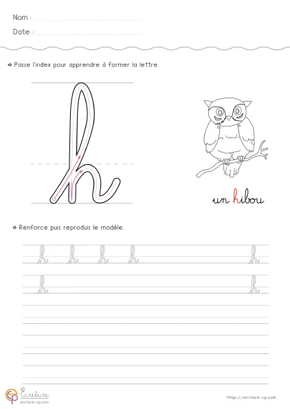 Aperçu : Écrire la lettre h
