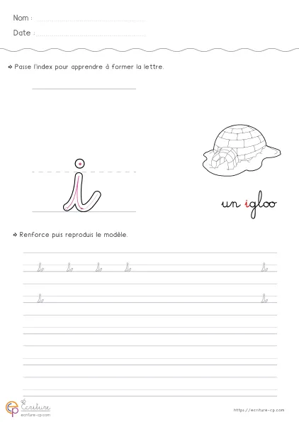 Aperçu : Écrire la lettre i