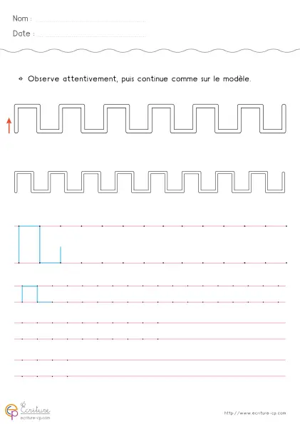 Fiche de graphisme GS avec créneaux à enchaîner plus librement sur plusieurs lignes.