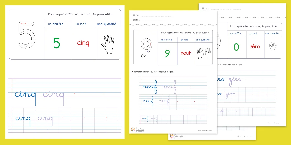 Écrire les nombres de 0 à 10 en lettres