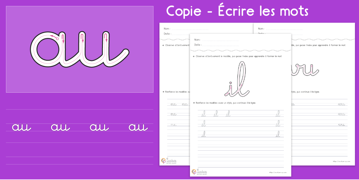 PDF Fiche d’écriture cursive GS à imprimer - Apprendre à écrire en cursive - Apprendre à écrire les lettres capitales en Maternelle